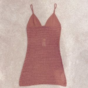 NWT PrettyLittleThing Rosally Rose Crochet Mini Dress